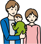 赤ちゃんの健やかな成長を願う装飾イラスト