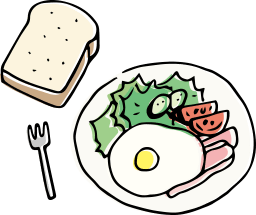 地元大阪の朝食メニューを表現したイラスト