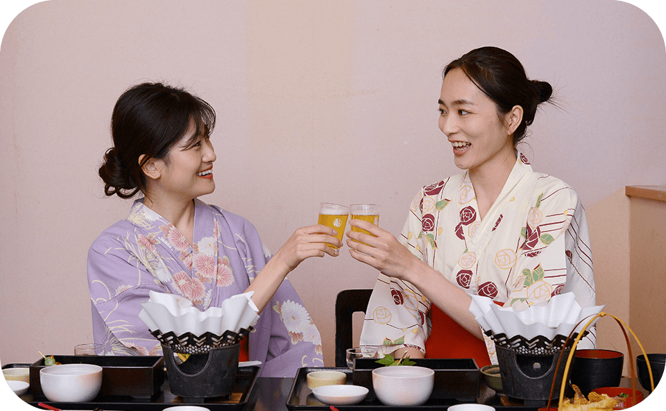 季節の食材を使用した会席料理を個室で堪能。小さなお子様連れでも安心の空間