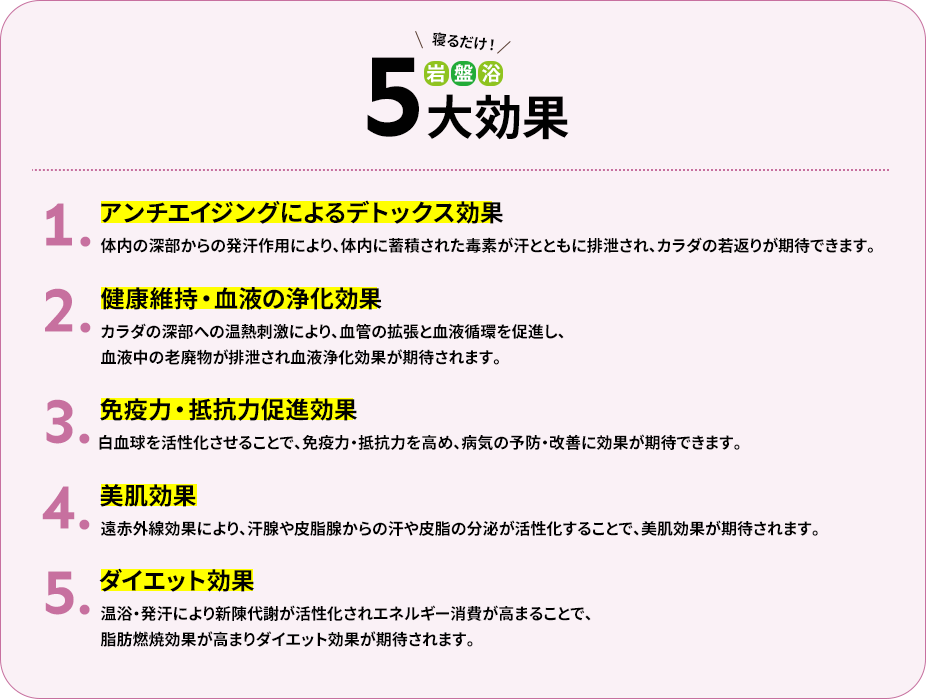 岩盤浴5大効果