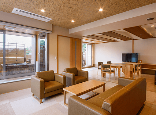 愛犬と一緒に寛げる露天風呂付き客室