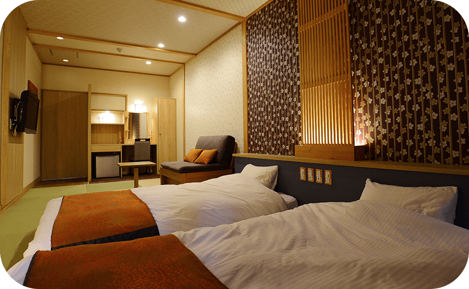 和室ツインルームの全景