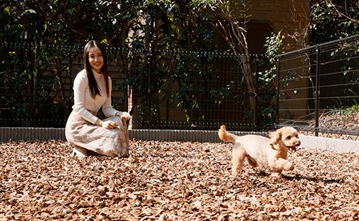 広々としたドッグランで愛犬と遊べる開放的な空間。思い出に残る楽しいひとときを