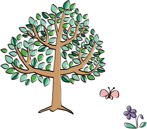 和モダンな雰囲気を表現した装飾イラスト