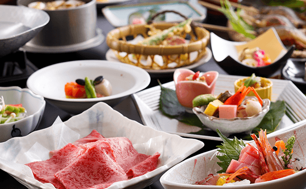 旬の味覚を堪能できる月替わり料理。季節ごとの美味を楽しむプラン【不死王閣】