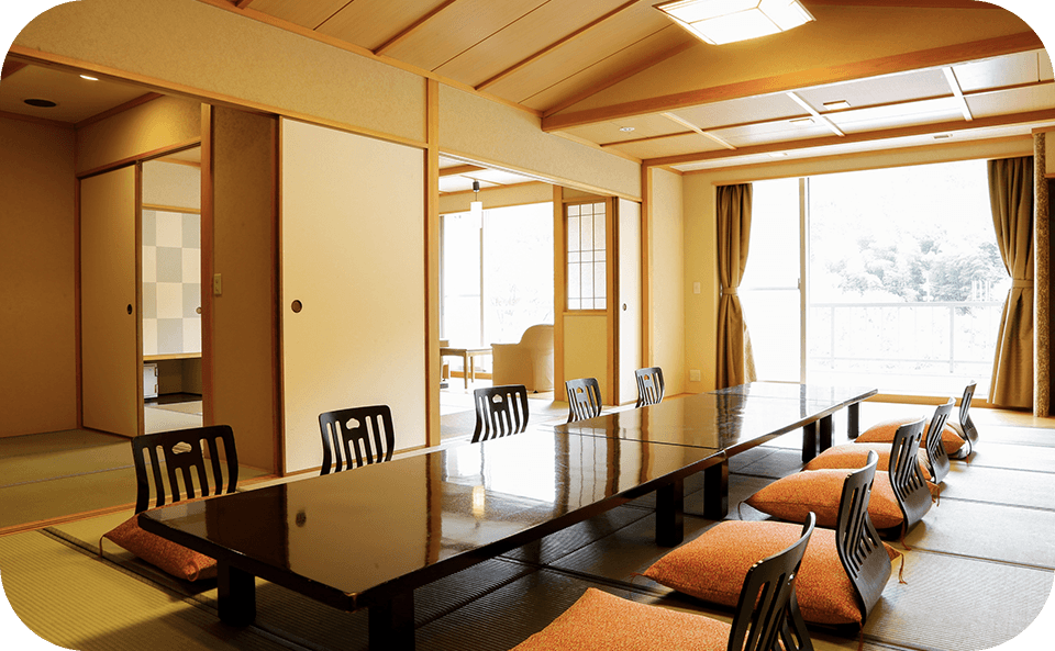 プライベート空間での個室宴席。大切なひとときを温泉宿で【不死王閣】